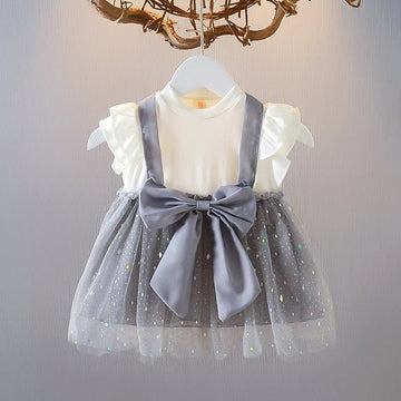 Baby Toddler Bow Ruffled Sweet Dress