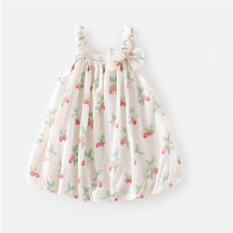 Baby Berry Bow Suspenders Dress