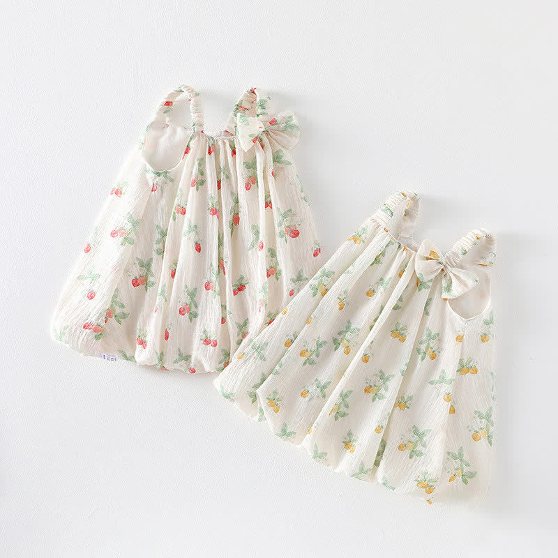 Baby Berry Bow Suspenders Dress