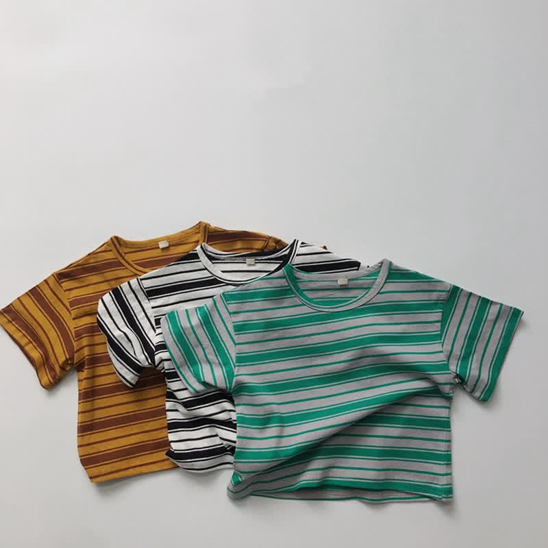 Toddler Basic Retro Style Striped T-shirt