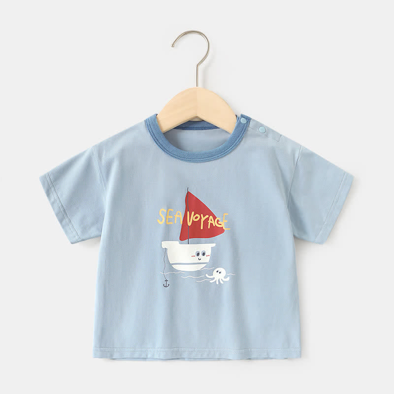 SEA VOYAGE Baby Toddler Sailboat Striped T-shirt