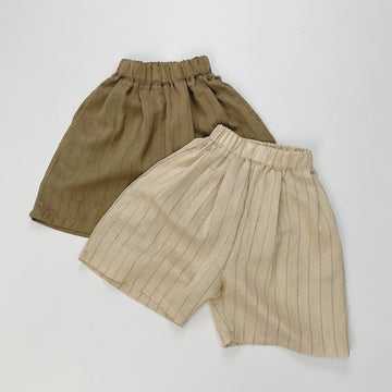 Toddler Boy Vertical Striped Linen Shorts