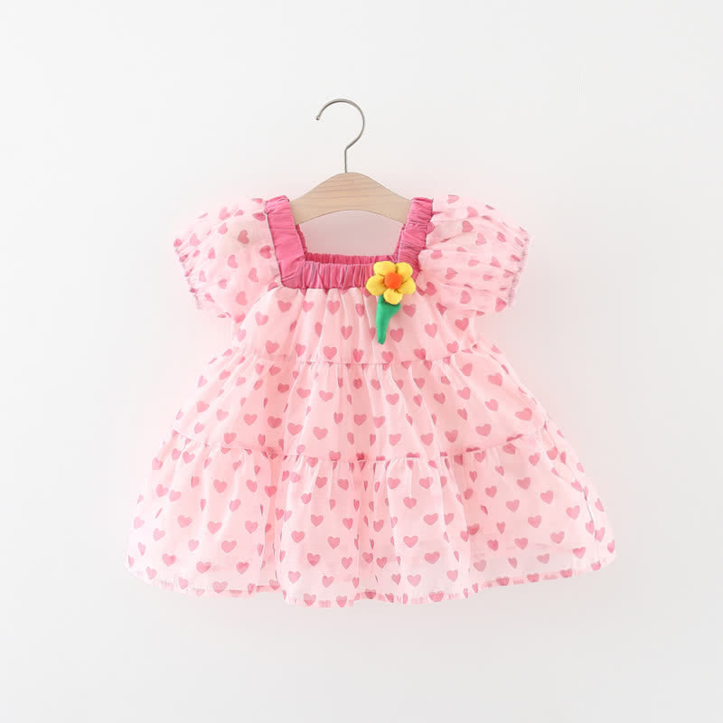 Baby Toddler Girl Flower Heart Dress