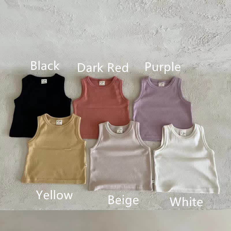 Baby Casual Solid Color Tank Top