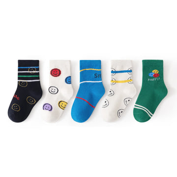 5 Pairs SMILE HAPPY Baby Toddler Socks