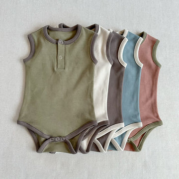 Baby Button Simple Sleeveless Bodysuit