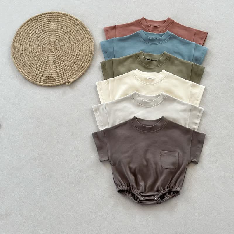 Baby Solid Color Pocket Bodysuit