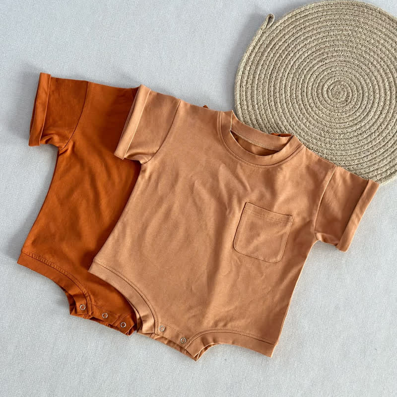 Baby Loose Solid Color Pocket Bodysuit