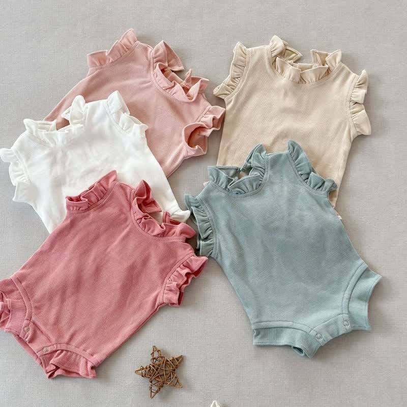 Baby Girl Ribbed Stringy Selvedge Bodysuit