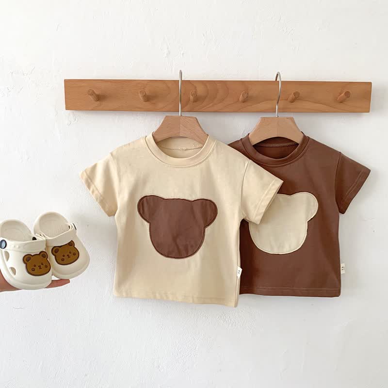 Baby Cartoon Bear Patch Loose T-shirt