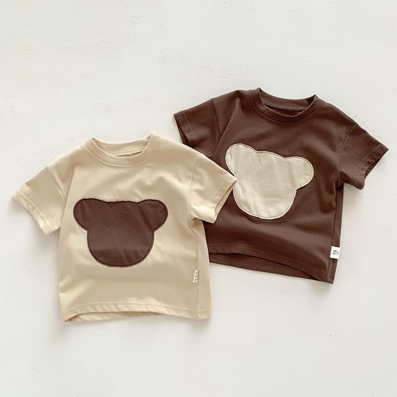 Baby Cartoon Bear Patch Loose T-shirt