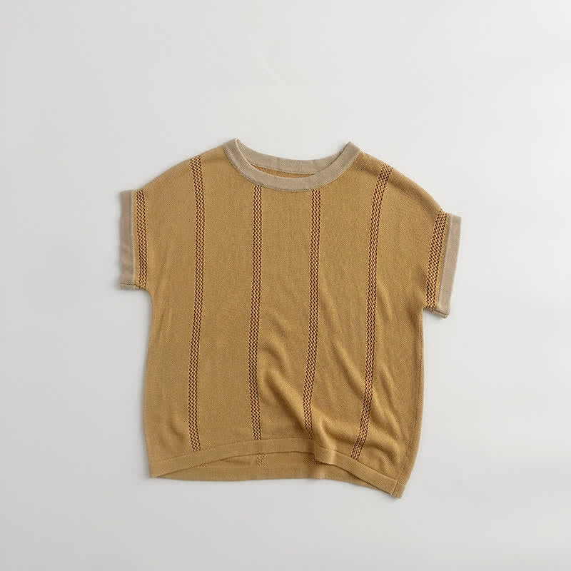 Toddler Casual Knitted Hollow Out T-shirt