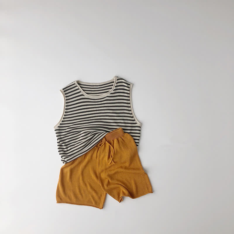 Toddler Design Striped Tank Top/Shorts