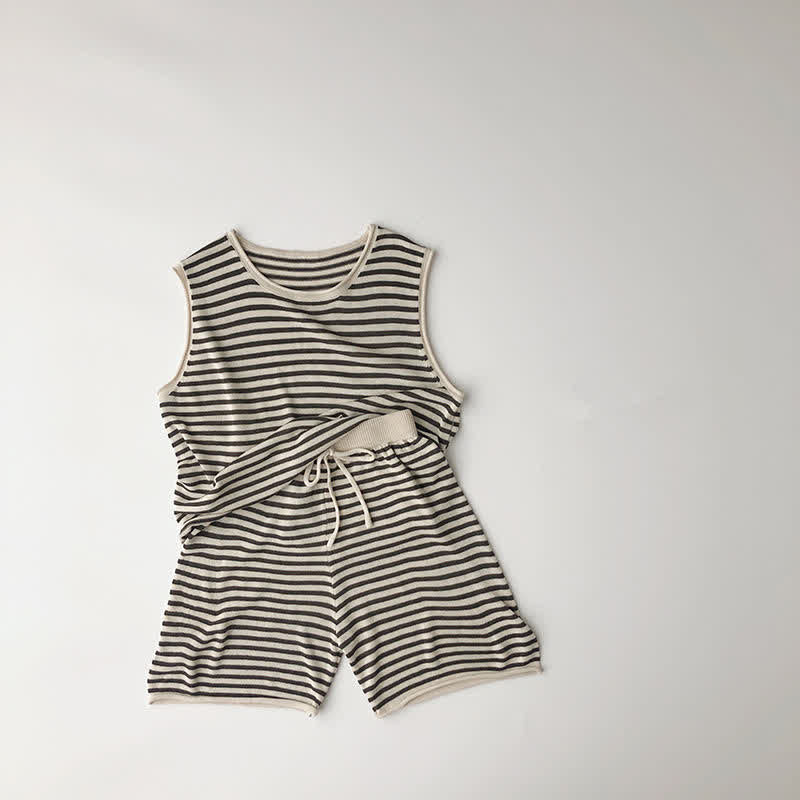 Toddler Design Striped Tank Top/Shorts