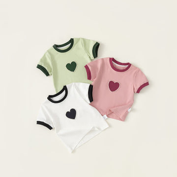 Toddler Girl Faux Pearl Heart T-shirt