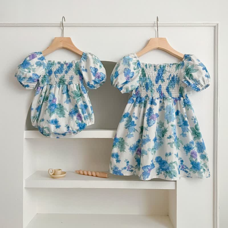 Baby Toddler Bow Flower Bodysuit Dress