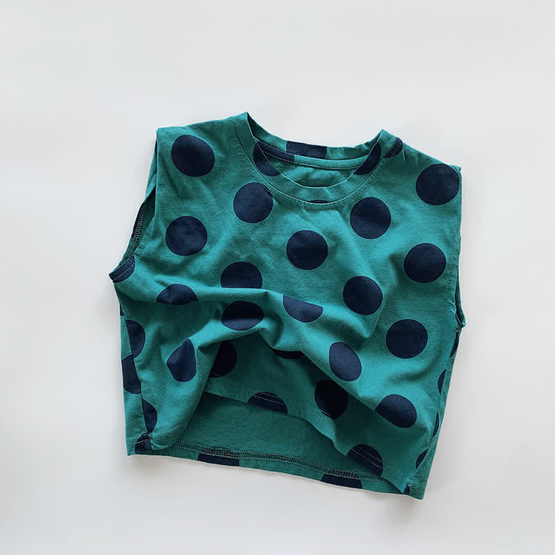 Toddler Loose Blue Dots Tank Top