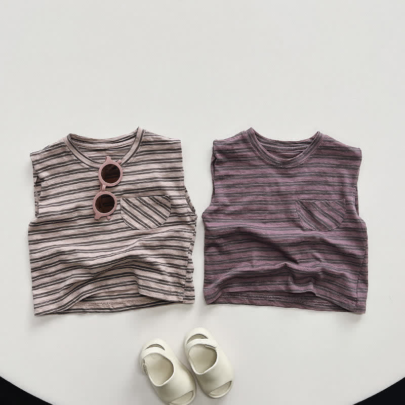 Toddler Personality Pocket Striped Tank Top