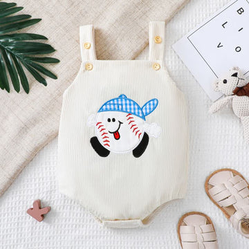 Baby Embroidered Baseball Corduroy Bodysuit