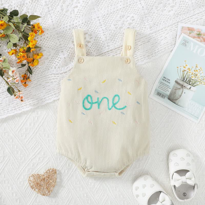 ONE Baby Embroidered Corduroy Bodysuit