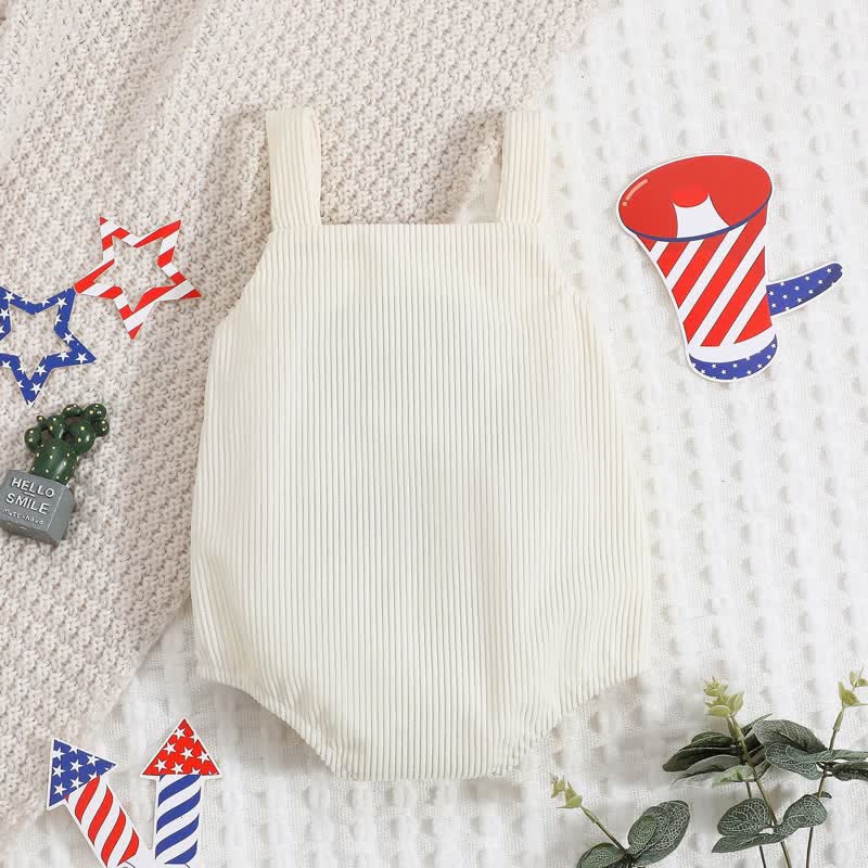 USA Baby Embroidered Flag Corduroy Bodysuit