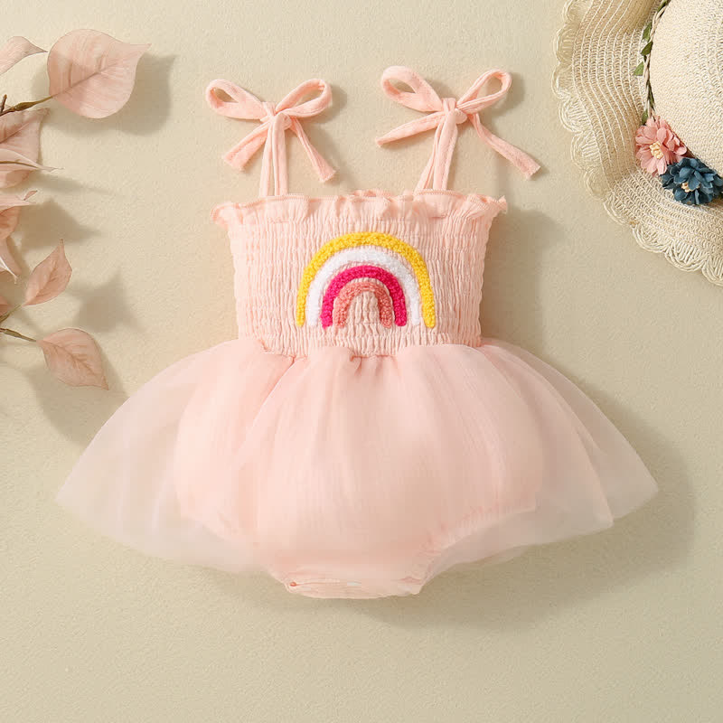 Baby Embroidered Rainbow Skirted Bodysuit