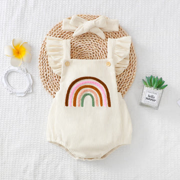 Baby Embroidered Rainbow Bodysuit with Headband