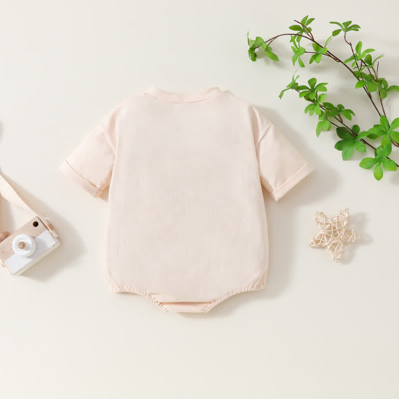 MAMA'S BOY Baby Embroidered Apricot Bodysuit