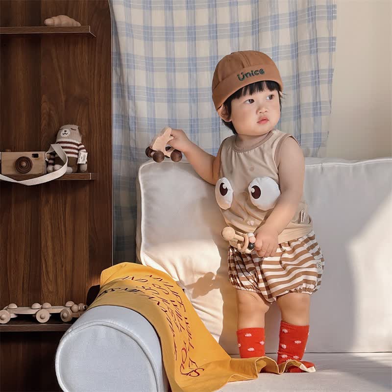 Baby 2-Piece Squirrel Striped Sleeveless Set