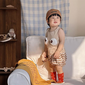 Baby 2-Piece Squirrel Striped Sleeveless Set