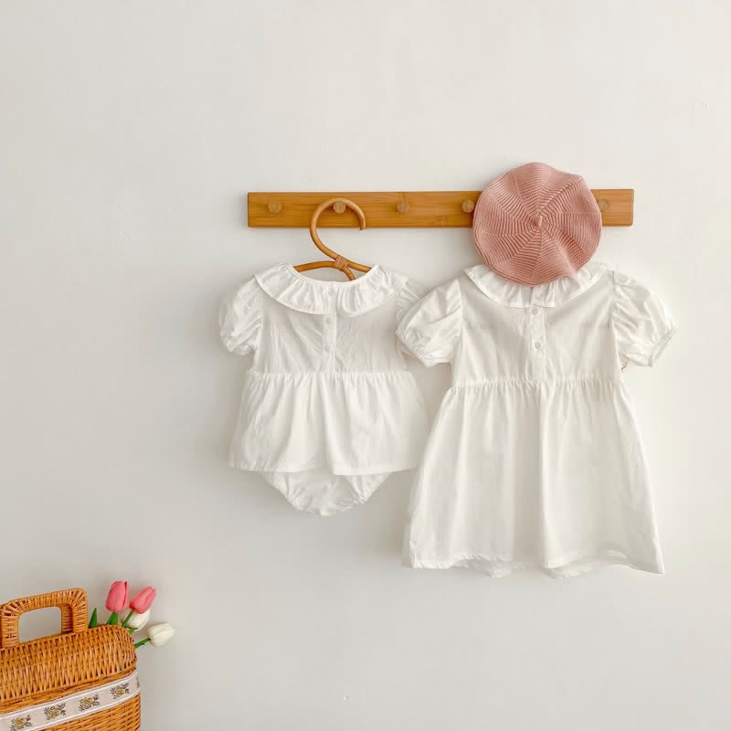 Baby Toddler Princess White Bodysuit Dress