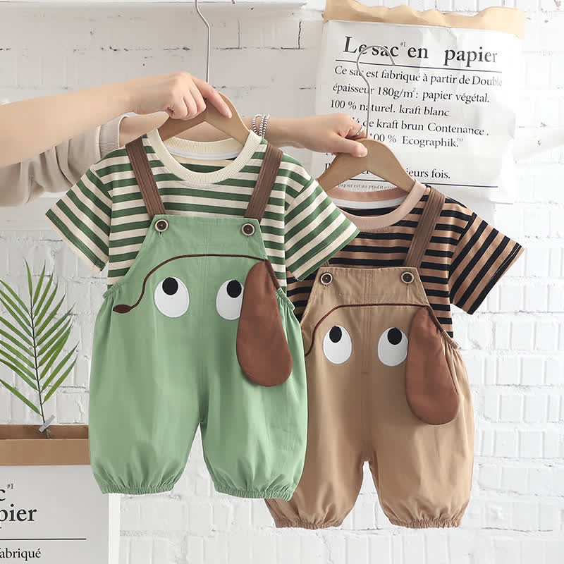 Toddler 2-Piece Dog Striped Cute Set