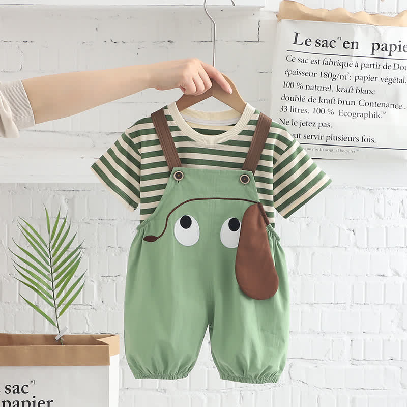 Toddler 2-Piece Dog Striped Cute Set