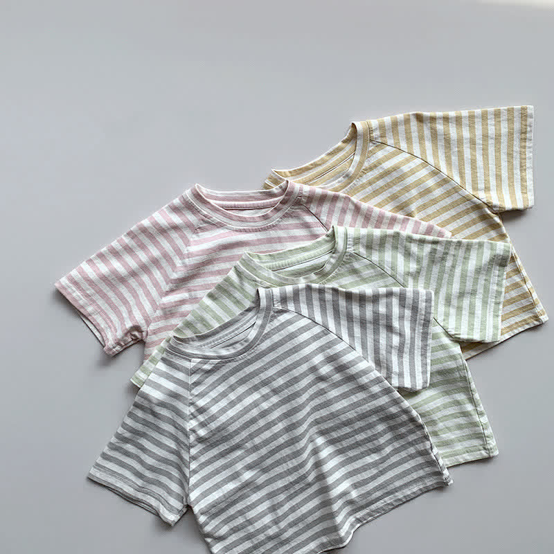 Toddler Linen Striped Comfort T-shirt