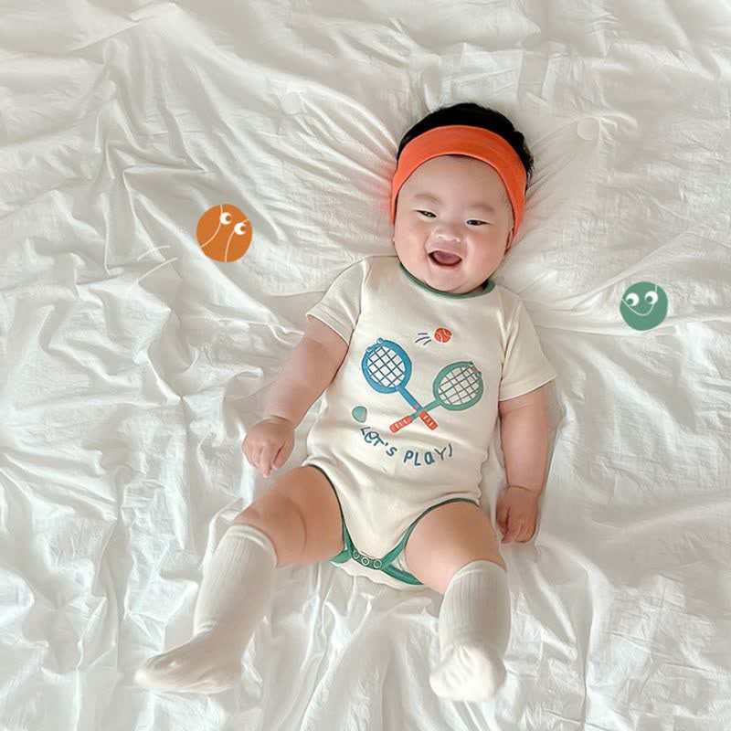 LET'S PLAY Baby Badminton Bodysuit with Headband