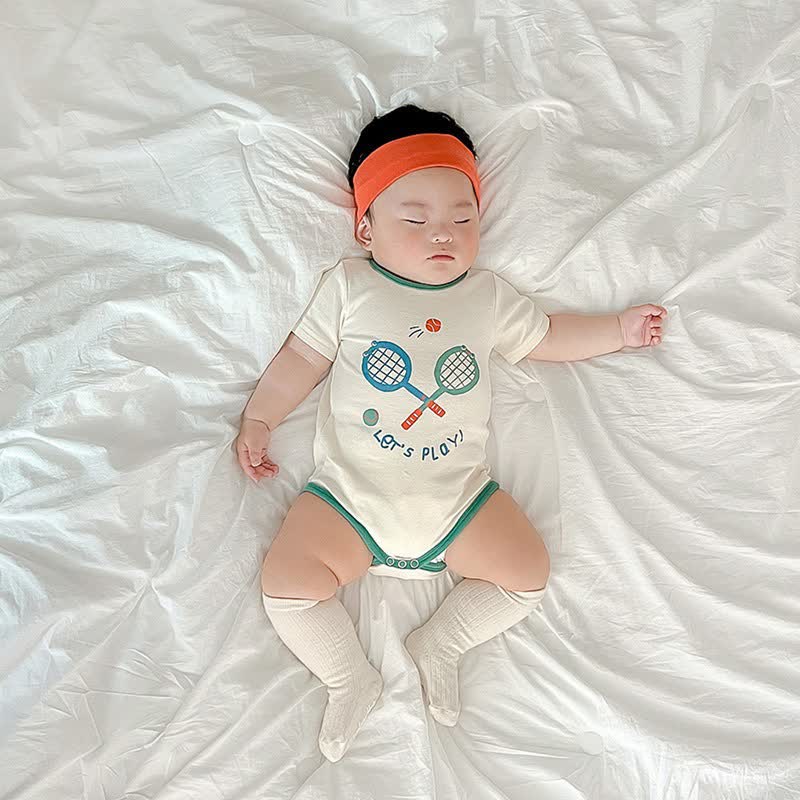 LET'S PLAY Baby Badminton Bodysuit with Headband