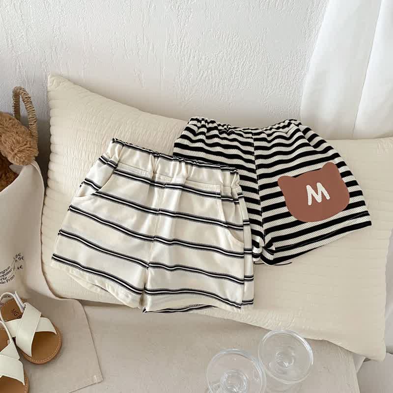 M Baby Toddler Bear Striped Shorts