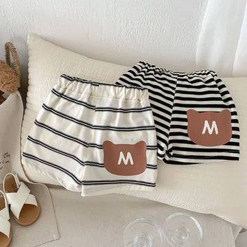 M Baby Toddler Bear Striped Shorts