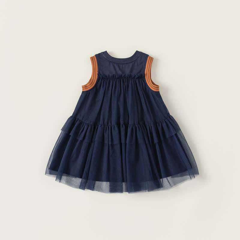 CUTE GIRL Toddler Dark Blue Tulle Dress