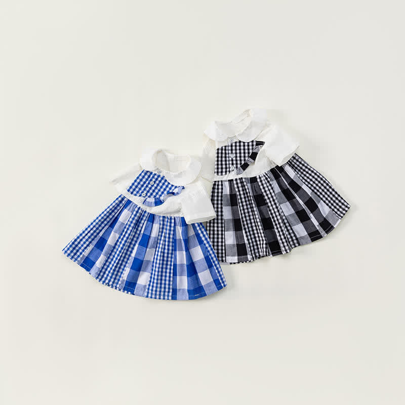 Toddler Plaid Peter Pan Collar Dress