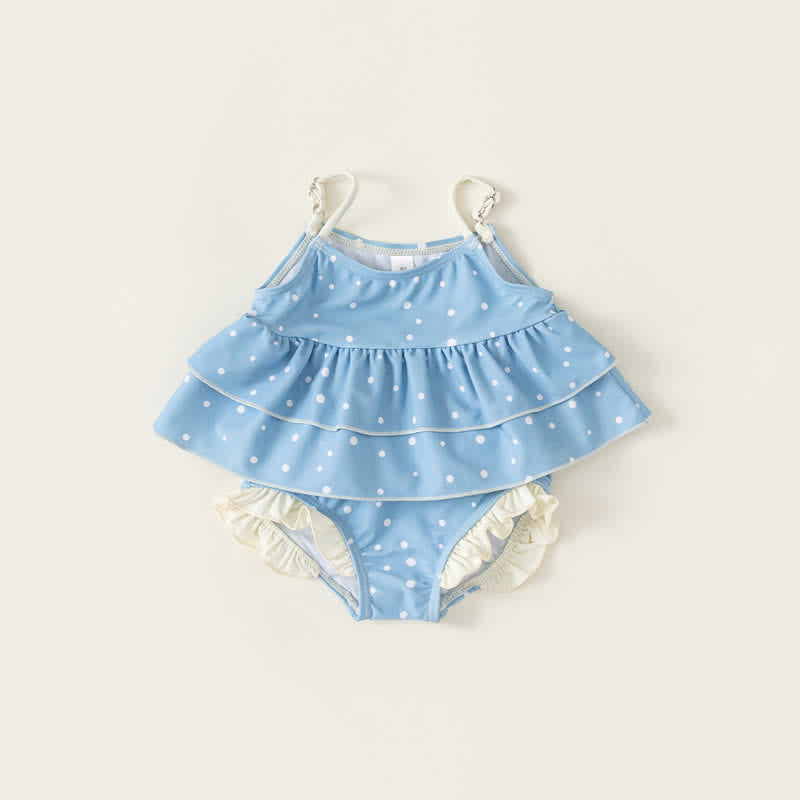 Toddler Girl 2-Piece Blue Dots Swimwear