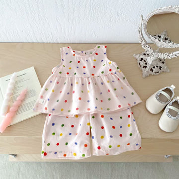 Baby Toddler Girl 2-Piece Colorful Dots Set