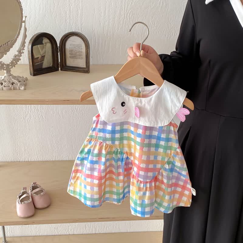 Baby Toddler Fish Colorful Plaid Dress