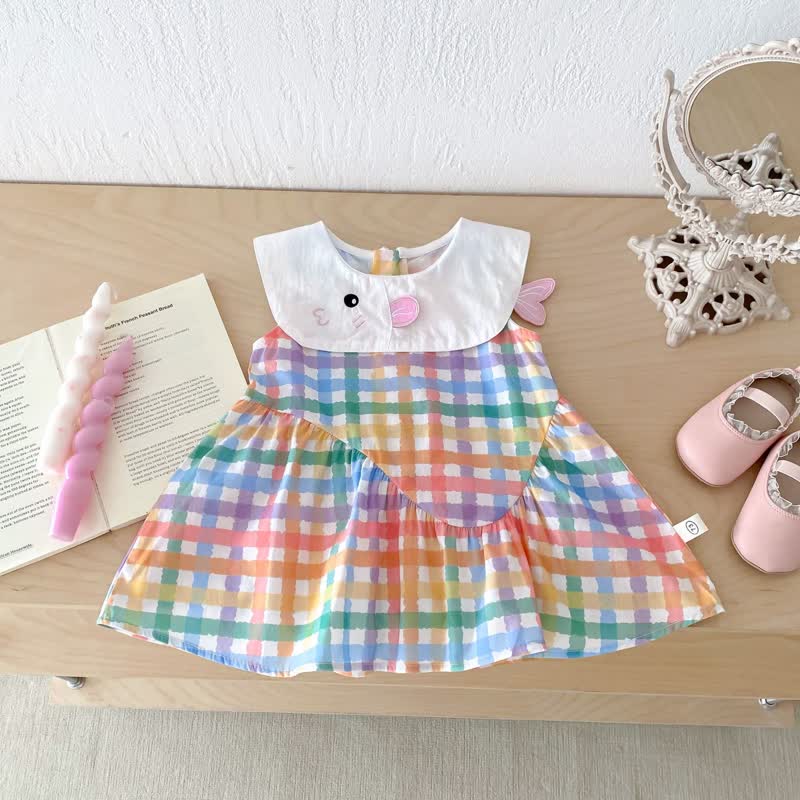 Baby Toddler Fish Colorful Plaid Dress