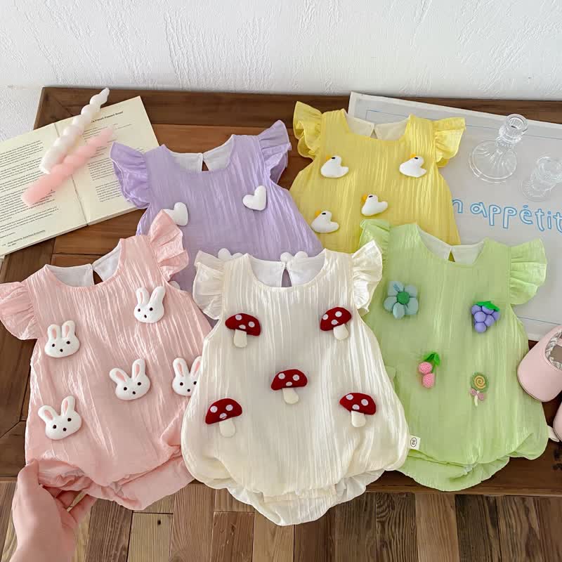 Baby Girl Cartoon 3D Doll Bodysuit