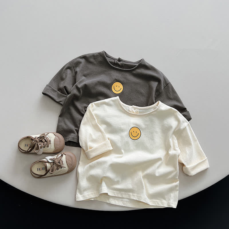 Toddler Casual Happy Face Soft T-shirt