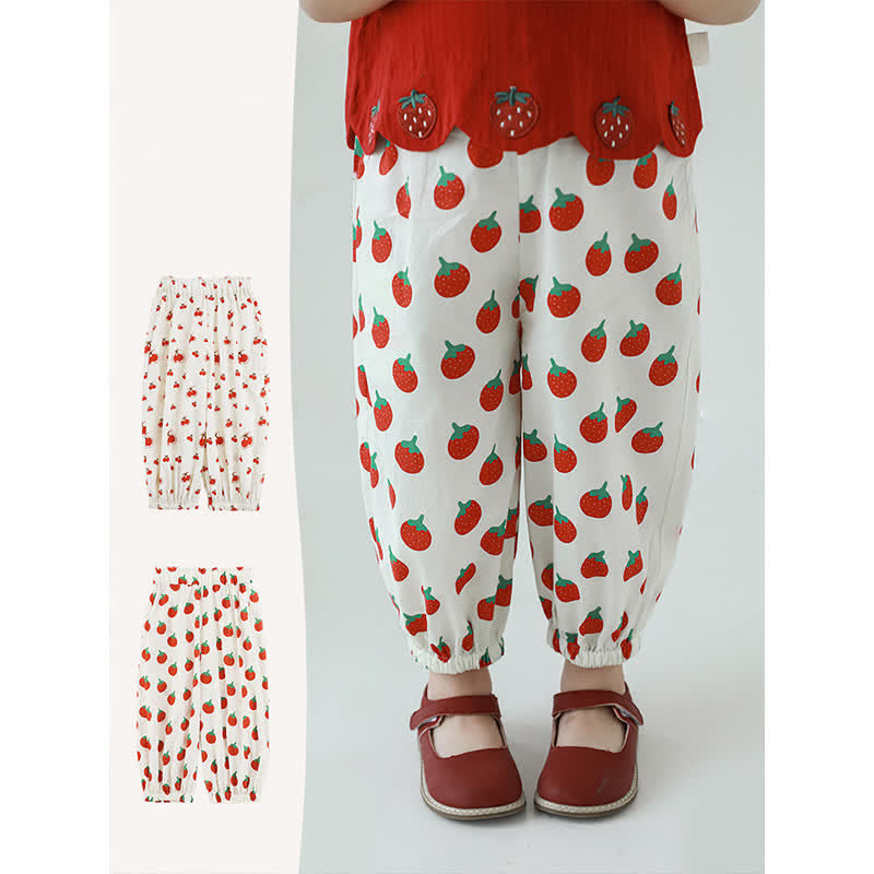 Toddler Girl Strawberry Cherry Jogger Pants