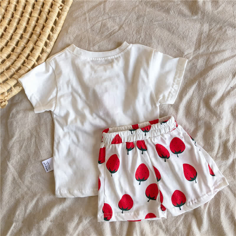 Toddler 2-Piece Strawberry White Set