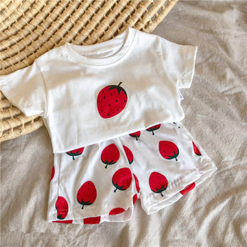 Toddler 2-Piece Strawberry White Set