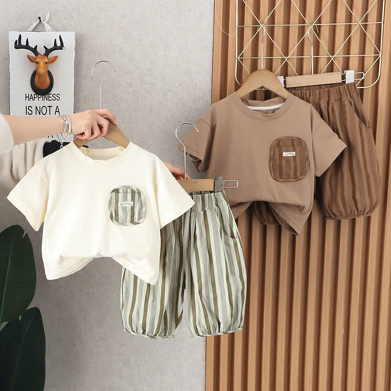 AFFINITY Toddler 2-Piece Vertical Striped Smile Set